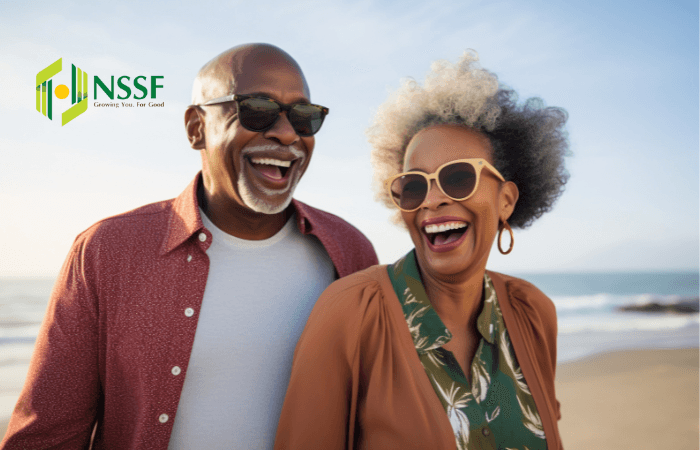 Elderly couple enjoying retirement in a garden